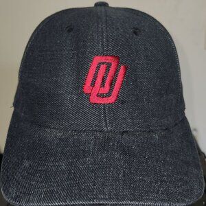 Black/Red OU Sooners Slide Adjustable Hat